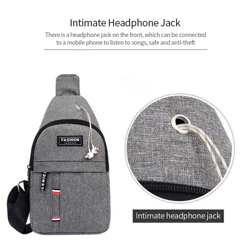 New Chest Bag New Men Simple Nylon Fashion Waterproof One Shoulder Crossbody Bag Multi-functional Men Sling Bag New In