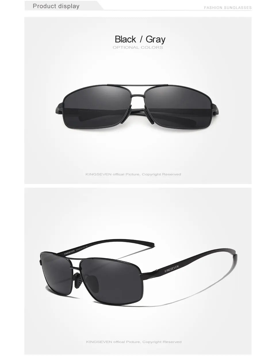 KINGSEVEN Men Polarized Sunglasses Vintage UV400 Optics Eyewear Protection Retro Brand Designer Square Classic Shades Sun glass
