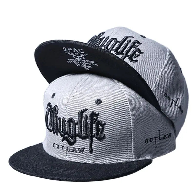 Thuglife Embroidery Hiphop Snapback Hat