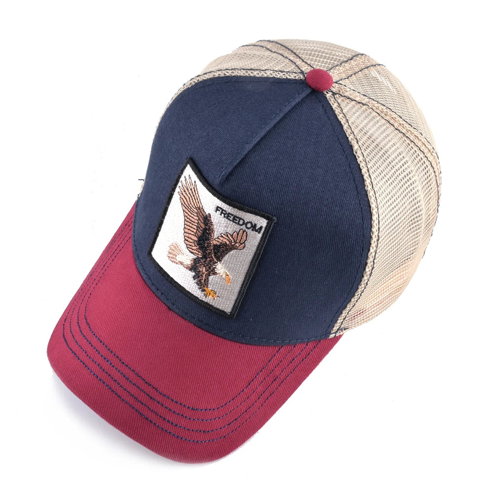 Trucker Caps With Embroidery Goat Patch