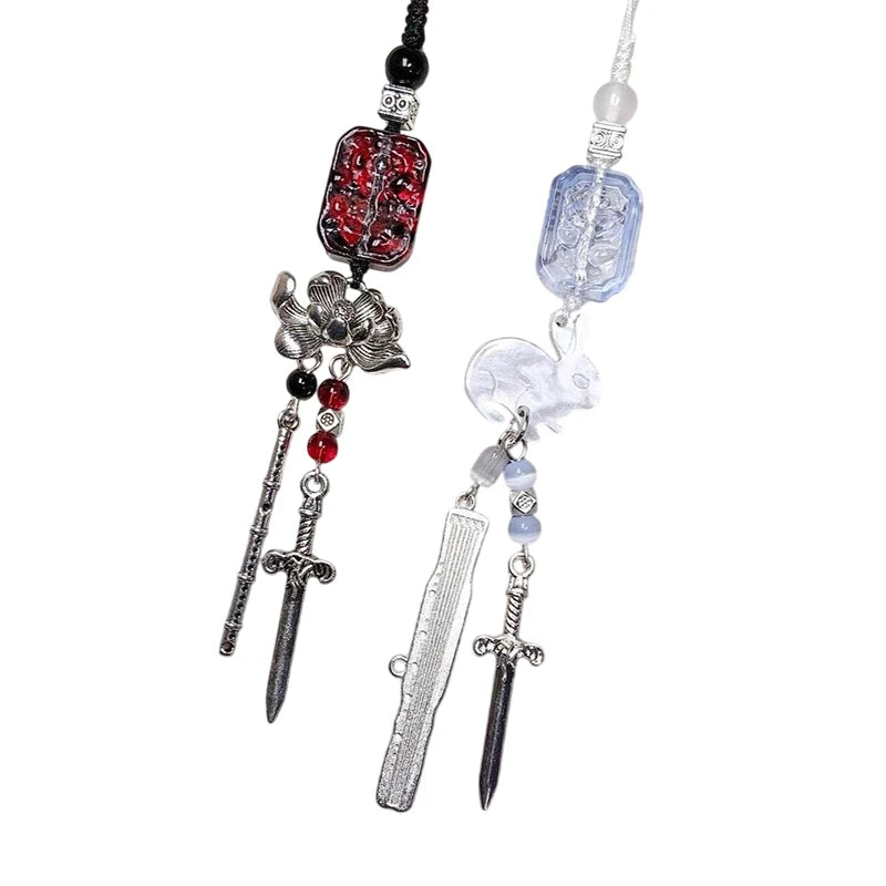 Creative Phone Charms XYun Fashion Trendy Beaded Rabbit Mobile Phone DYM Lanyard Keychain Bag Decoration Pendant Card Book Chain