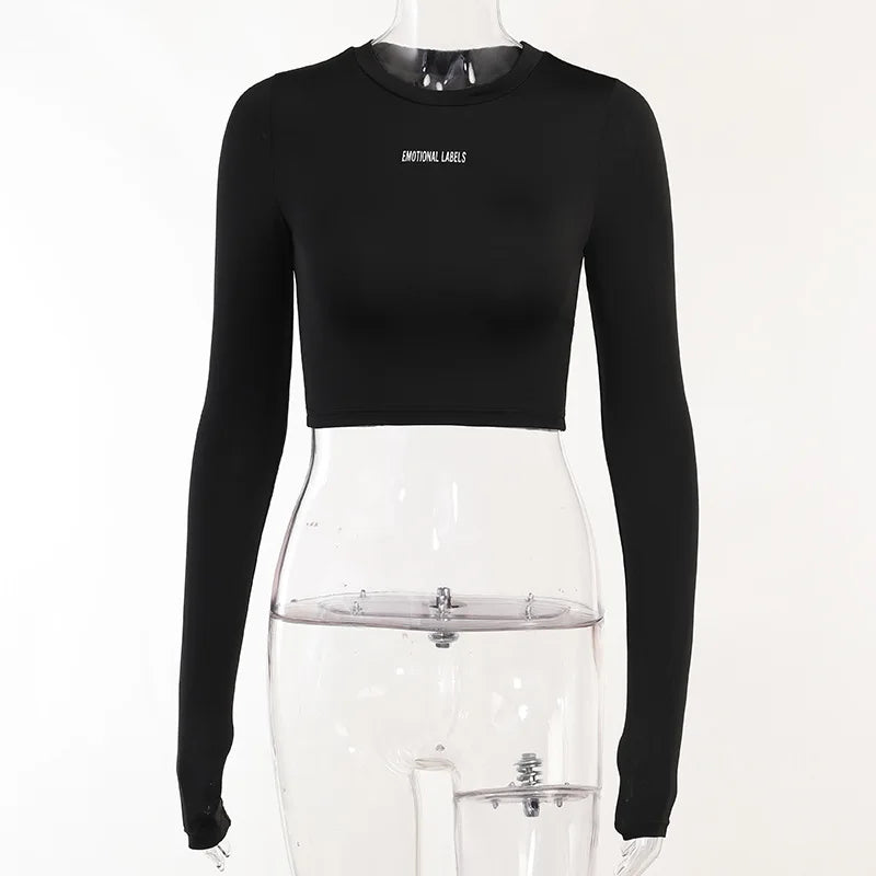 Summer Round Neck Long Short sleeved 3/4 Shorts Two piece Women's Fashion Sports Versatile Set