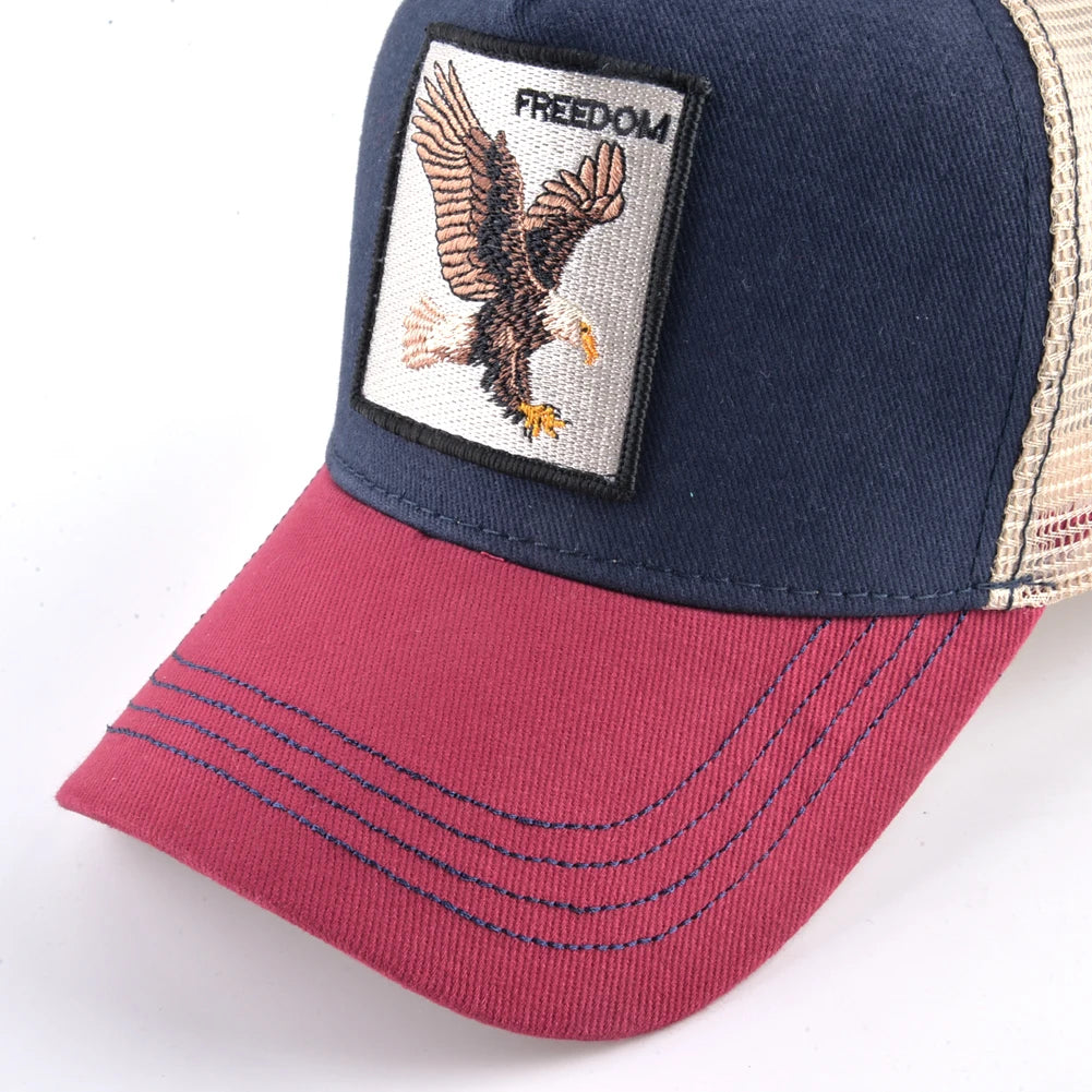 Trucker Caps With Embroidery Goat Patch