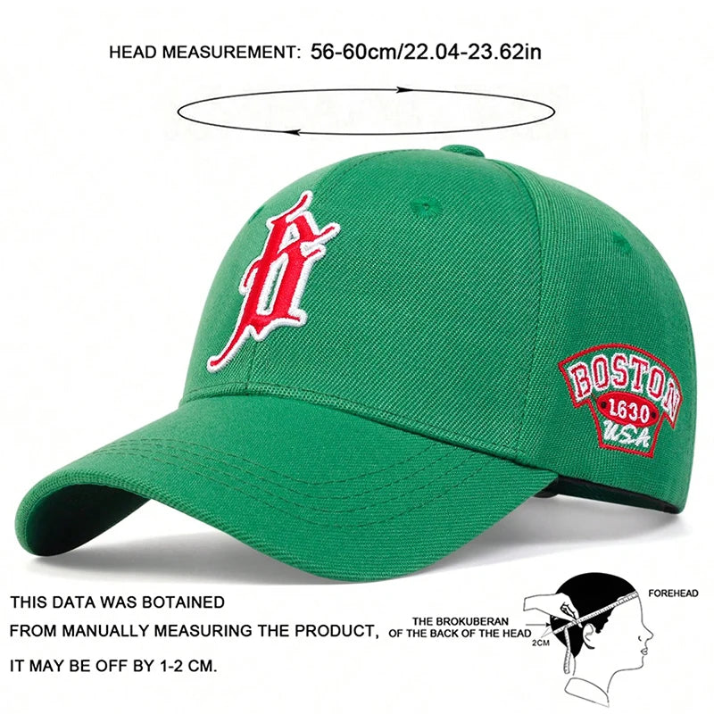 Unisex B letter Embroidery Baseball Caps Spring and Autumn Outdoor Adjustable Casual Hats Sunscreen Hat Sports Cap