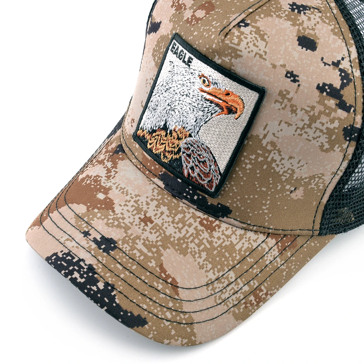 Trucker Caps With Embroidery Goat Patch