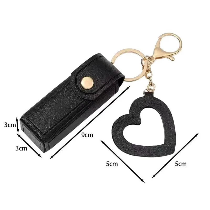 Various colors available, heart-shaped mirror portable mini lipstick bag, portable lipstick bag with mirror, small cosmetic bag,