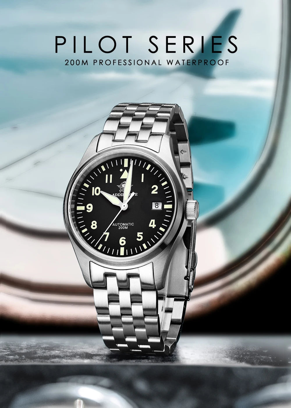 ADDIESDIVE Watches For Men Luxury Business Leisure Automatic Mechanical Men's Watch Fluorescent Waterproof 8215 316L Stainless