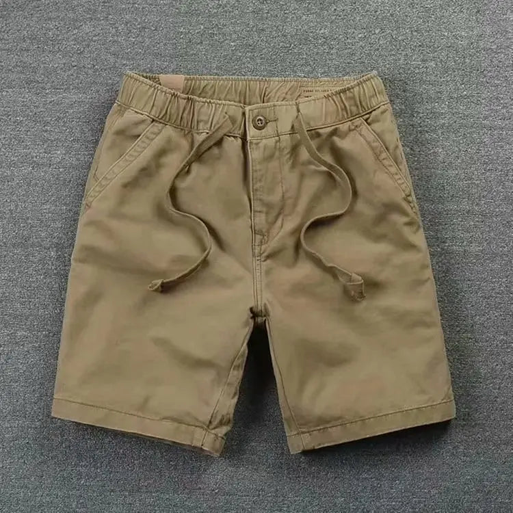 2024 New Summer American Retro Outdoor Hip Hop Men's Fashion Elastic Waist Zipper Minimalist Beach Leisure High Street Shorts
