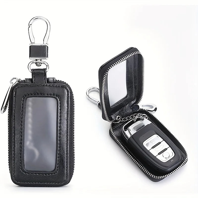 Car Key Fob Case Leather Car Smart Key fob Holder Car Remote Keychain Bag Universal