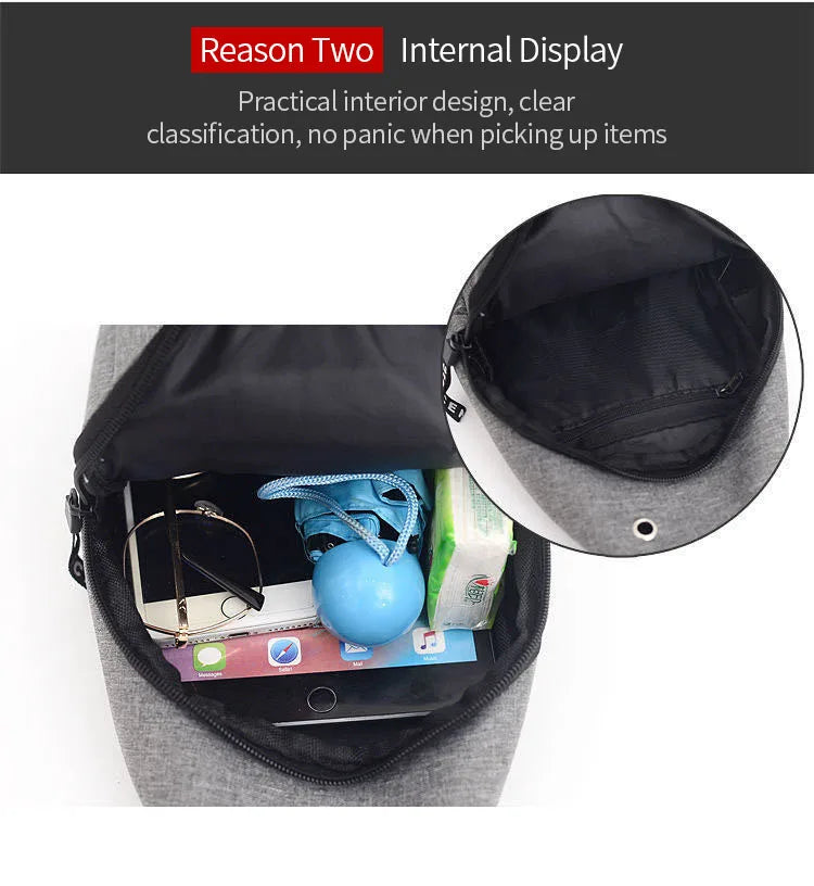 New Chest Bag New Men Simple Nylon Fashion Waterproof One Shoulder Crossbody Bag Multi-functional Men Sling Bag New In
