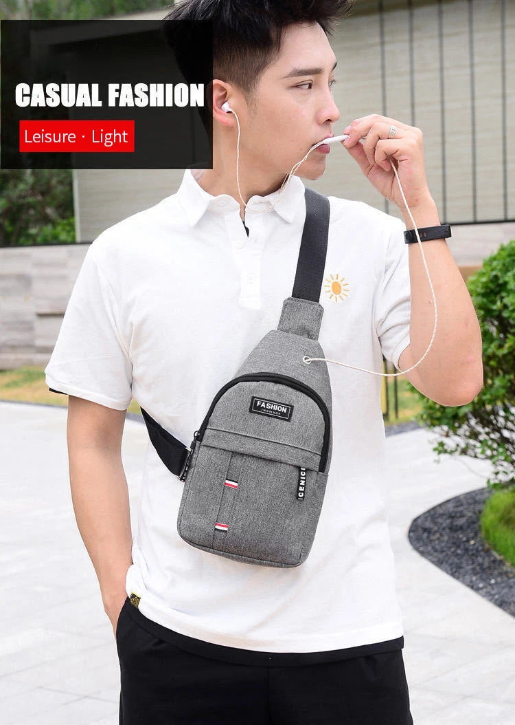 New Chest Bag New Men Simple Nylon Fashion Waterproof One Shoulder Crossbody Bag Multi-functional Men Sling Bag New In