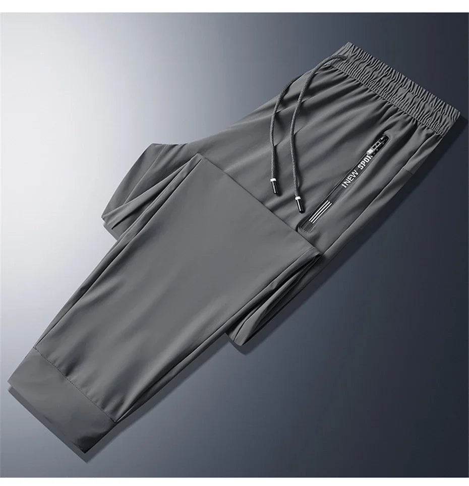 Summer Cool Pants Men 8XL Plus Szie Sweatpants Fashion Casual Stretch Pants Male Big Size 7XL 8XL Summer Trousers Black Grey