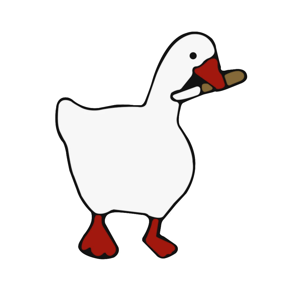 Funny Untitled Goose Brooch Animal Honk Honk Enamel Pins Cute Cartoon Duck Custom Bag Lapel Badge Jewelry Gifts for Kids Friends