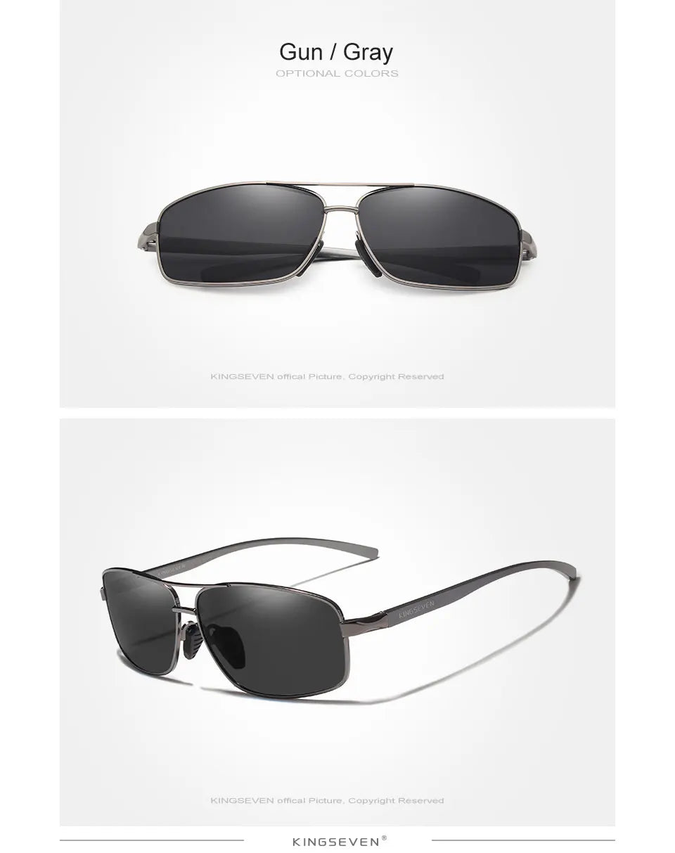 KINGSEVEN Men Polarized Sunglasses Vintage UV400 Optics Eyewear Protection Retro Brand Designer Square Classic Shades Sun glass