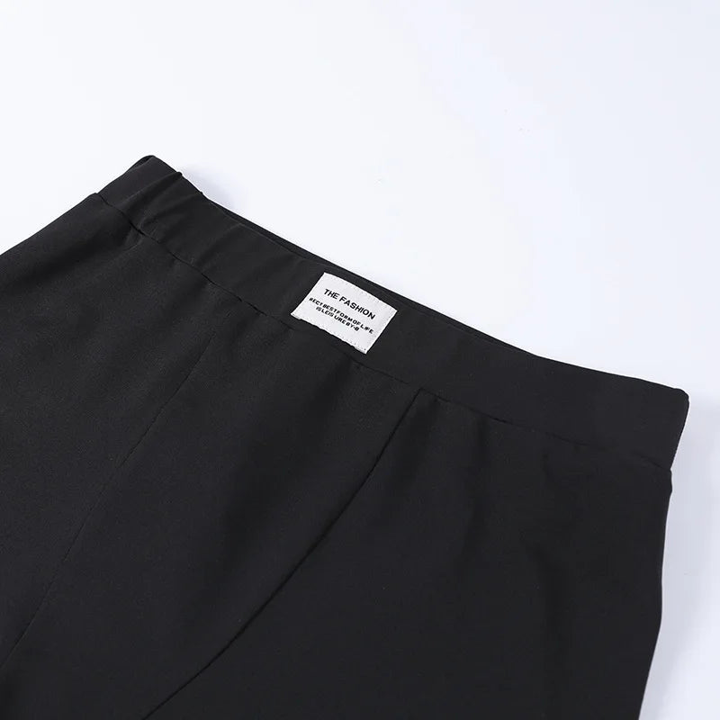 Summer Round Neck Long Short sleeved 3/4 Shorts Two piece Women's Fashion Sports Versatile Set