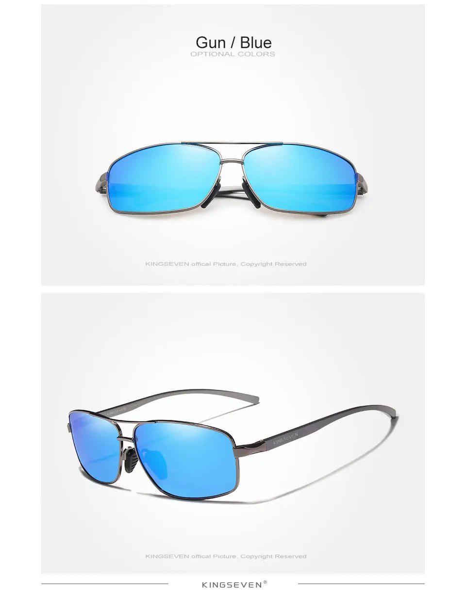 KINGSEVEN Men Polarized Sunglasses Vintage UV400 Optics Eyewear Protection Retro Brand Designer Square Classic Shades Sun glass