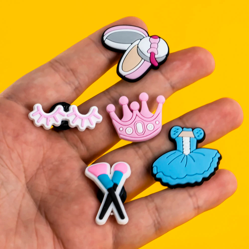 1/25PCS Pink Ballet Shoe Charms Swan Lipstick Perfume Shoe Accessories fit Women Gril Shoe Decoration Pins for Clogs Sneakers