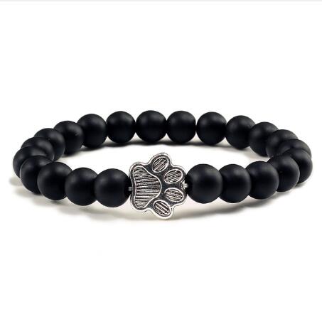 White Porcelain Cat Paw Bracelet with Turquoise Beads
